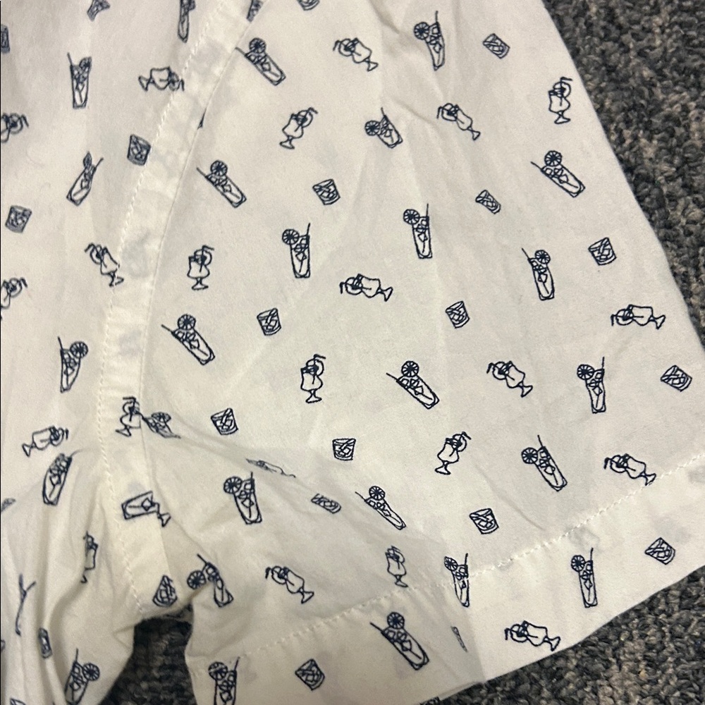 Express Cream Patterned Button Down Shirt - Picture 6 of 8